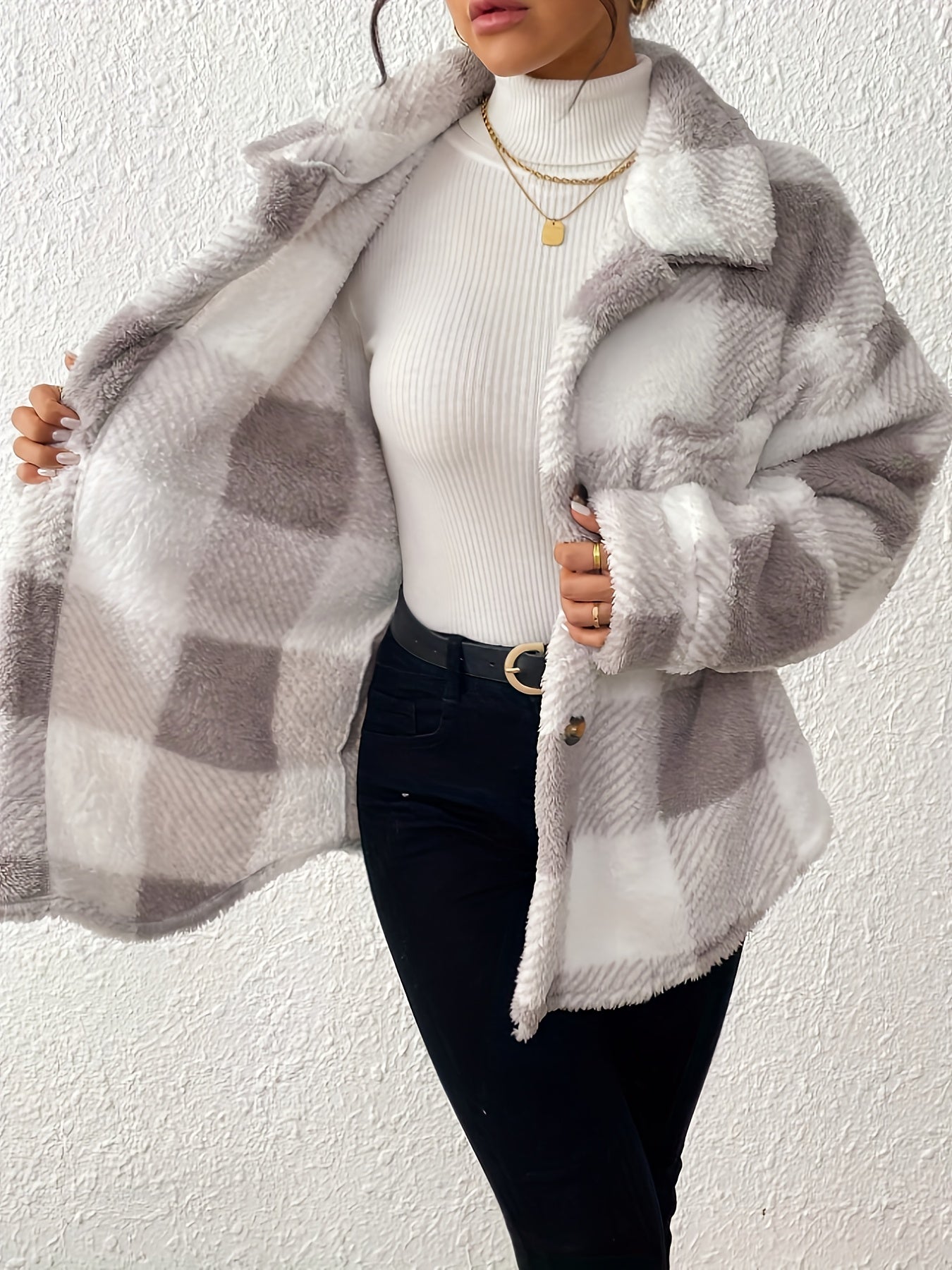 Luna - Soft Plaid Jacket