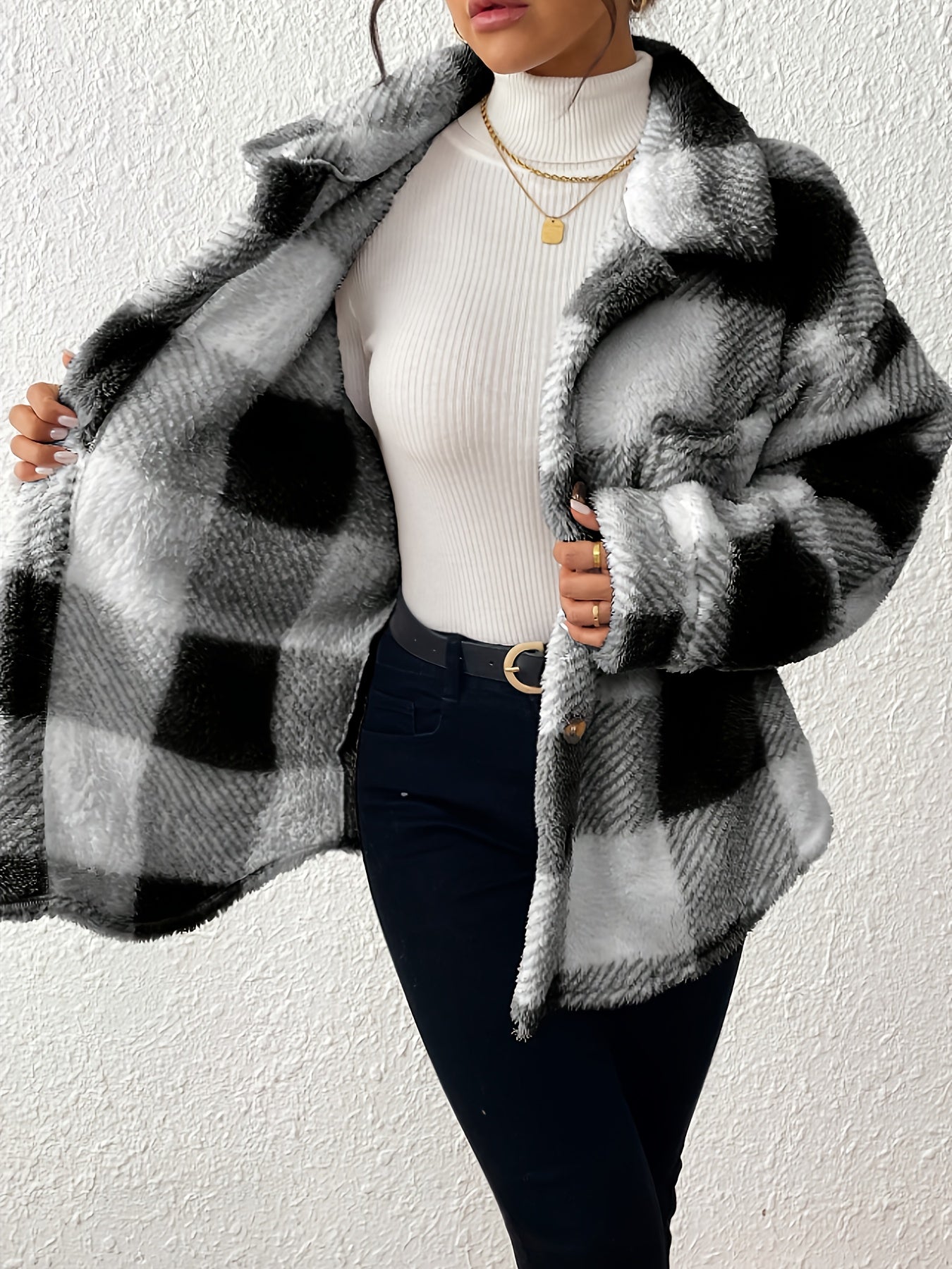 Luna - Soft Plaid Jacket